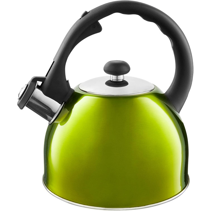 Чайник Domotti Bennet 1.5L (зелений, чорний, срібний) з свистком для всіх плит (індукція) - нержавіюча сталь, пластик