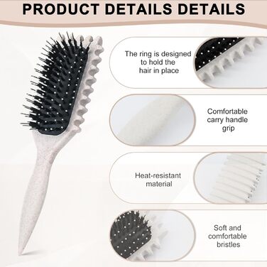 Щітка для кучерявого волосся Lockenbürste: формування локонів та об'ємне укладання (світло-бежева)