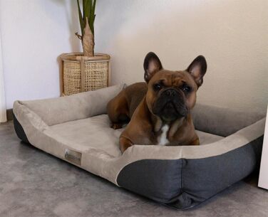 Крісло-ліжко для собак - м'яке ліжко-кошик з високим бортиком, 40x50 см, бежеве