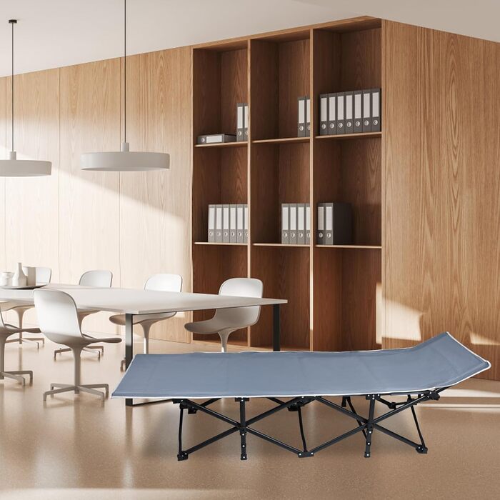 Розкладне ліжко-крісло для кемпінгу з сумкою для зберігання, до 250 кг, 190x62x38 см, для дорослих, відпочинку на природі, в саду, в подорожах