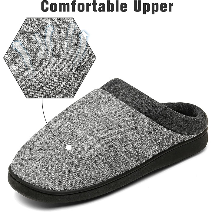 Тапочки жіночі Mishansha Herren зимові, халатні, з меморі-піною, антиковзкі, розмір 36-49 (світло-сірий, 37 EU)