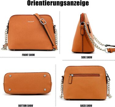 Сумка TANTOMI жіноча через плече: елегантна крос-боді сумка-клатч з ланцюжком, коричнева