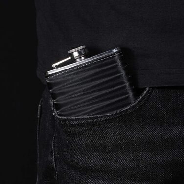 Фляга з імітацією крокодилячої шкіри, нержавіюча сталь, 510 мл, для віскі та лікеру, обгорнута PU-шкірою, TANEAXON