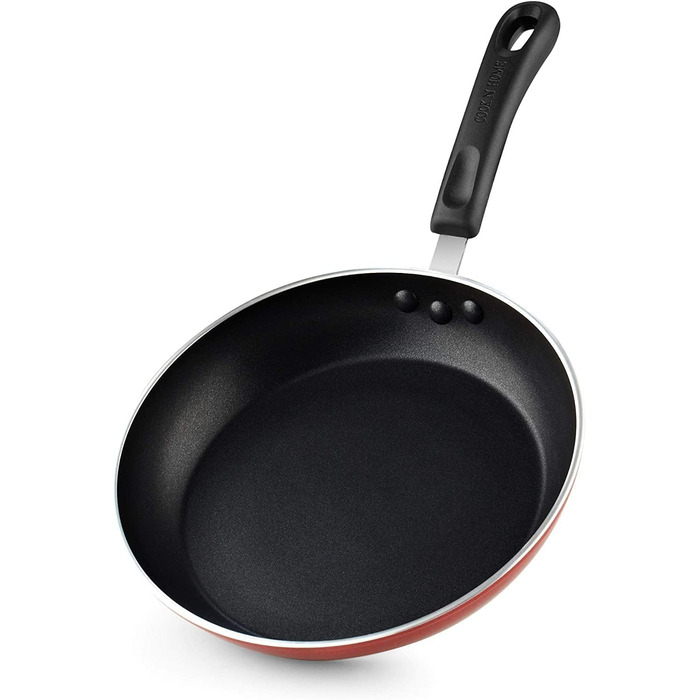 Cook N Home набір антипригарних сковорідок 3 шт, 20/25/28 см, мармурово-червоні, для індукційних плит
