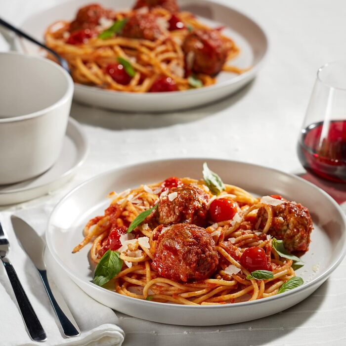 Набір посуду Stone Lain Albie (16 предметів), рожевий: 4 тарілки, 4 глибокі тарілки, 4 миски, 4 чашки. Сучасний дизайн, кераміка