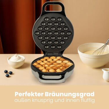 Clatronic Bubble Waffle Maker - 700W Rotating Waffle Iron with Non-Stick Surface | WA 3772
