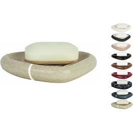 Миска для мила Spirella Etna з імітацією каменю, 15x11x3 см, бежево-пісочний колір