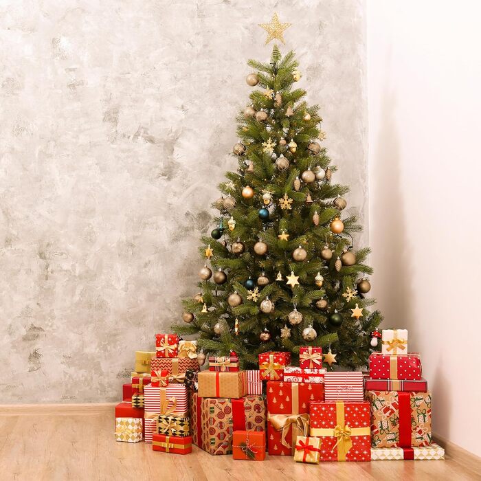 Набір прикрас для ялинки Relaxdays 110 шт. (пластик) - кулі, мішура та інше. Новорічний декор для ялинки, білий