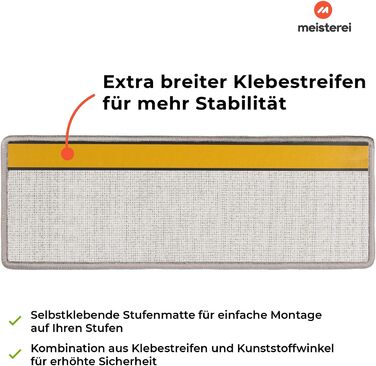 Килимок для сходин Casa Pura Dynasty Velours, 15 шт., сріблясто-сірий, самоклеючий