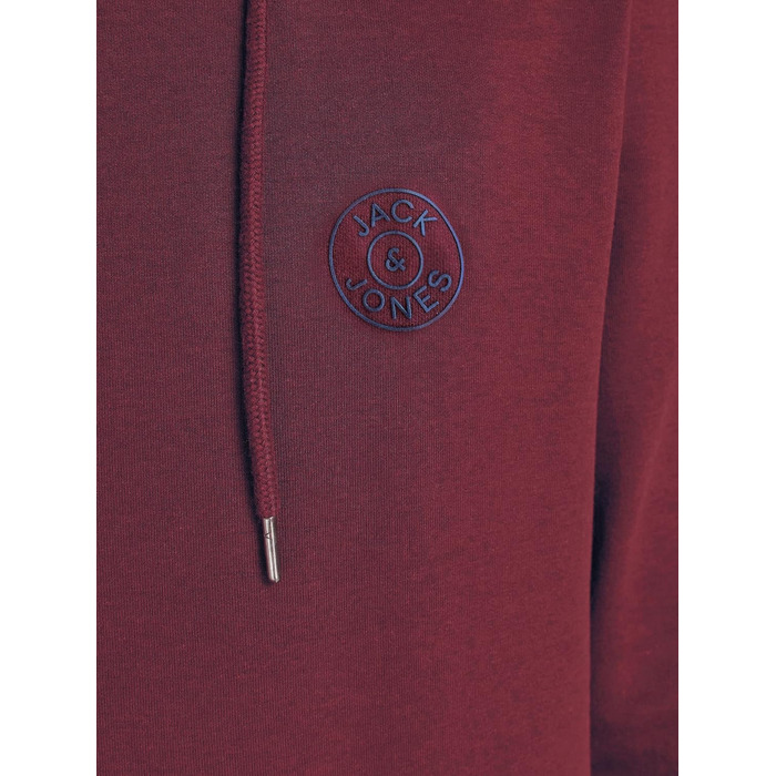 Чоловічий худі з капюшоном JACK & JONES Jjebasic ogo Sweat Hood Noos, червоний (Port Royale), розмір 3XL
