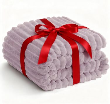 М'яка ковдра WAVVE: тепла флісова ковдра для дивана та декору інтер'єру, 150x200 см, фіолетовий