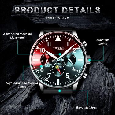 Чоловічий годинник, автоматичний механічний, на зап'ястя, аналоговий, з датою, з нержавіючої сталі. С-подібний ремінець, спортивні годинники, подарунок (сріблястий)