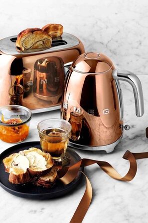 Електричний чайник Smeg KLF03PKEU 1.7L, рожеве золото, з фільтром від накипу
