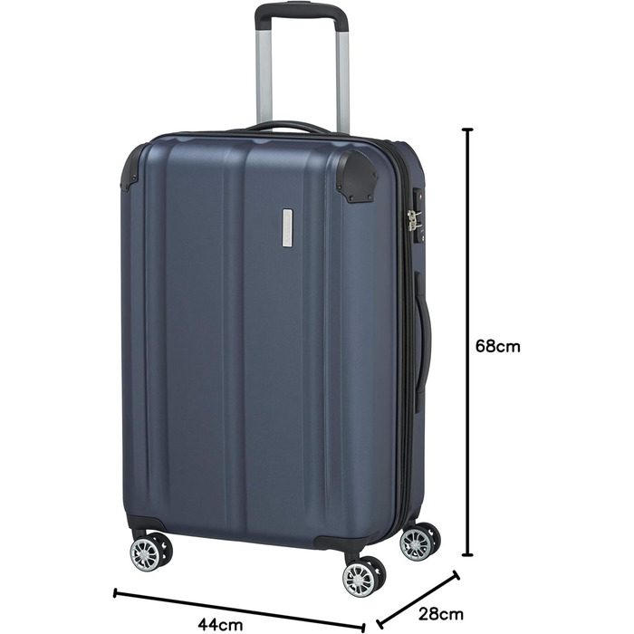 Тролей-валіза Travelite CITY: містка, розширювана, 68 см, 78-86 л, TSA замок