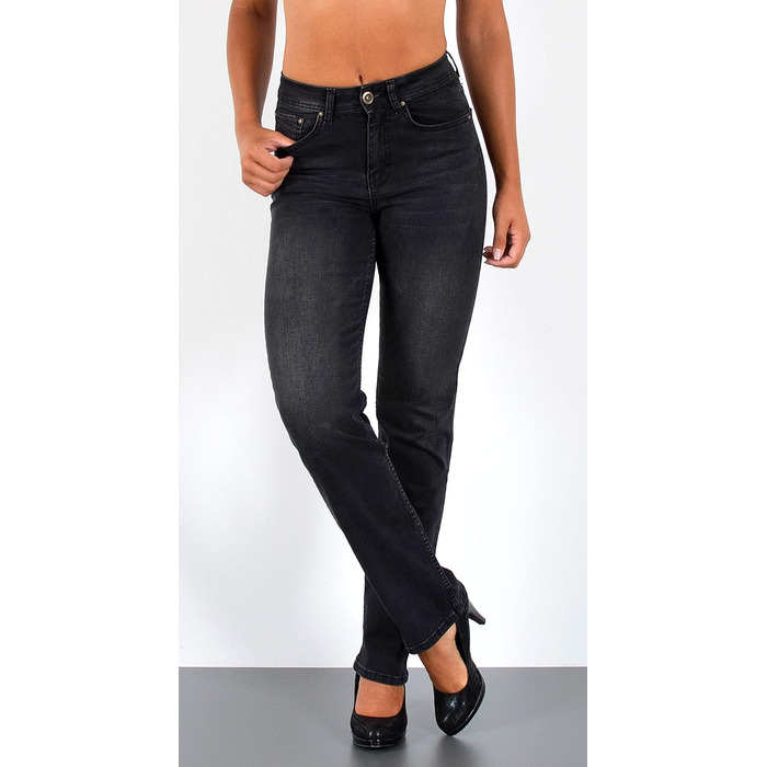 Джинси жіночі ESRA Straight Stretch High Waist - преміум, класичний крій, великі розміри (G6, J582)