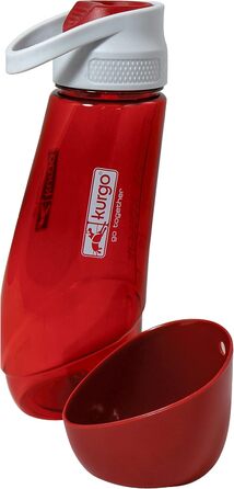 Поїлка та миска для собак Kurgo Gourd, 750 мл/250 мл, PVC та BPA-free, червоний колір