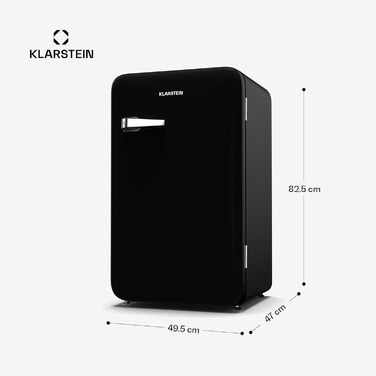 Холодильник Klarstein Audrey Evo 68л Ретро Міні - Тихий (40 дБ), Компактний, Зі Змінною Дверцями, Механічним Термостатом, Для Спальні та Офісу