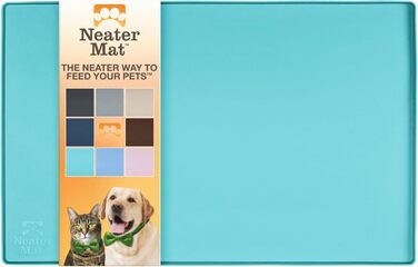 Підкладка під миску для собак та котів Neater Pet Brands - силіконова, вологостійка, 48,3 x 30,5 см, аквамарин