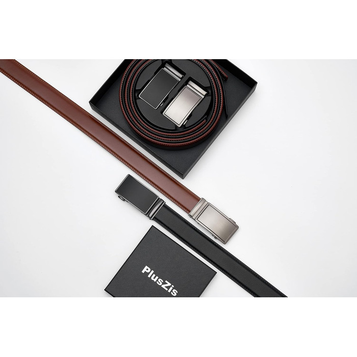 Чоловічий шкіряний ремінь з пряжкою-рапелем, великий та тонкий, регульований (110см/28'-36' та 165см/52'-60' розмір), 2 шт.