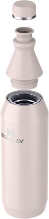 Фляга Stanley All Day Slim з нержавіючої сталі 0.6L - Термофляга, охолоджує до 6 годин, 11 годин з льодом, без BPA, не протікає, придатна для миття в посудомийній машині - Колір: Рожевий Кварц