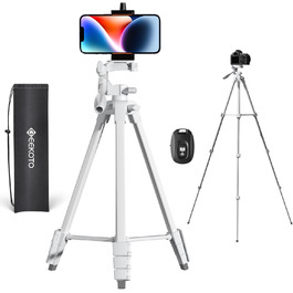 Штатив для камери GEEKOTO AT20W: 77” з моноподом, 360° поворотний голковий вузлом, для DSLR камер до 8кг, чорний