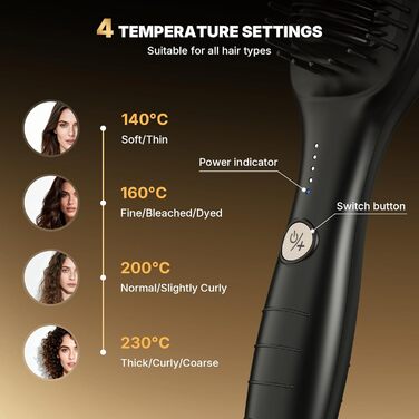 Професійний випрямляч для волосся 2-в-1 з широкою площею 51 мм, антифріз технологією та іонізацією, 140-230°C