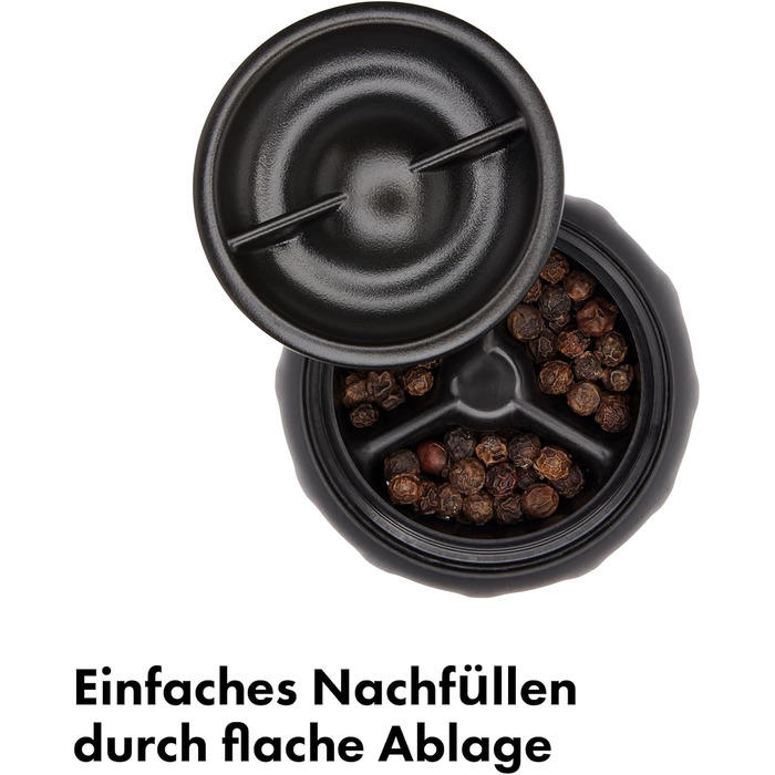 Набір для солі та перцю OXO Good Grips Accent: регульовані млини з кераміки, неслизькі кнопки, зручне заповнення, без мірний дизайн для столу