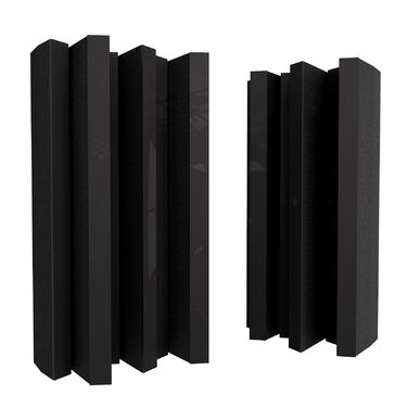 Набір акустичних диффузорів Arto-HALF (2 шт), 50x50 см, чорний глянцевий пластик — панелі для звукопоглинання та шумоізоляції стін