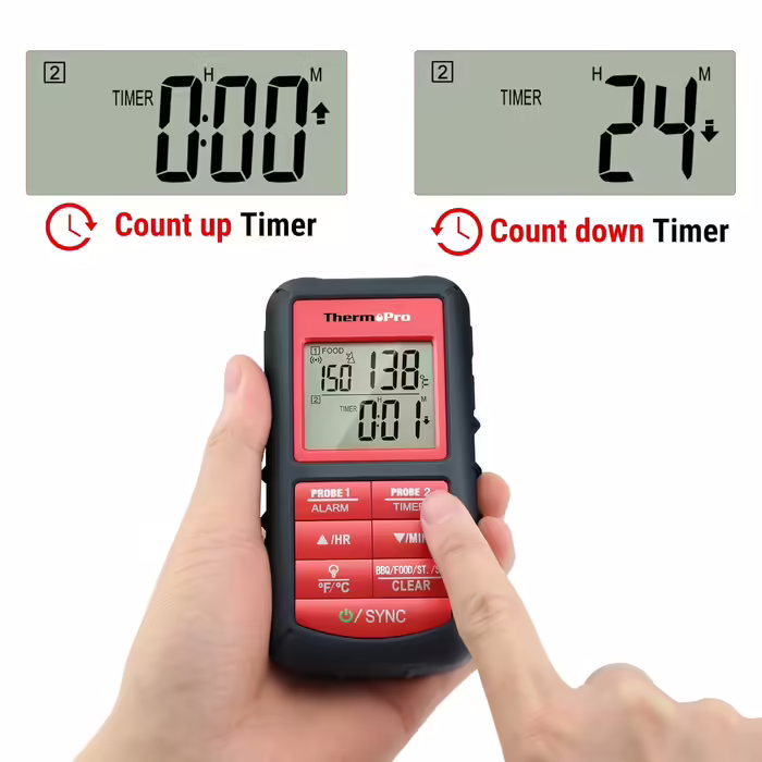 ThermoPro TP08C Digital Kitchen Thermometer Wireless Meat Thermometer with 2 Probes Cooking Thermometer Oven Thermometer Kitchen Timer for BBQ Cooking Grilling Oven