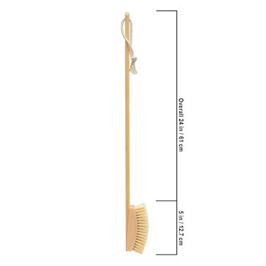 Redecker bath and foot brush with extra-long handle made of oiled beechwood, stiff Tampico fiber bristles, exfoliating skin, 61 cm, Made in Germany