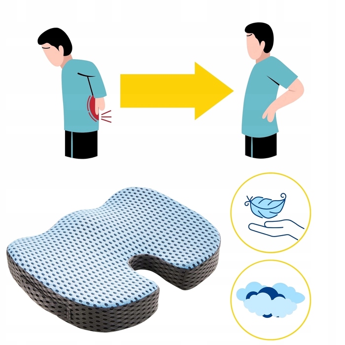 Ортопедична подушка для сидіння 4FIZJO з ефектом пам'яті (memory foam)