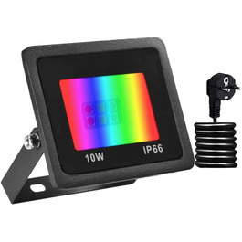 RGB LED прожектор 50 Вт для вулиці, розумний світлодіодний ландшафтний прожектор, 16 млн кольорів, 20 режимів, IP68 водонепроникний, для саду та підсвічування атмосфери (10 Вт)