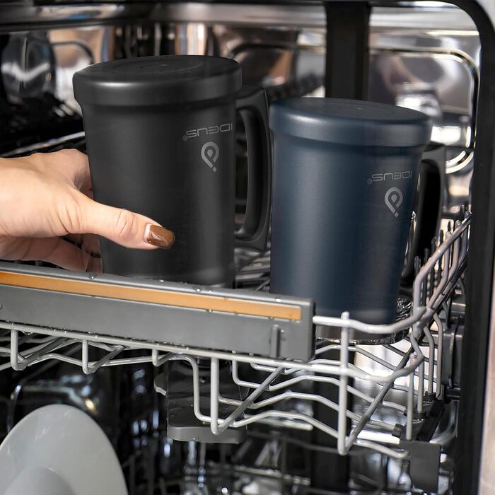 Термокружка для пива Ideus® з нержавіючої сталі, 710 мл, 24oz, з ручкою, для Октоберфесту (чорна)