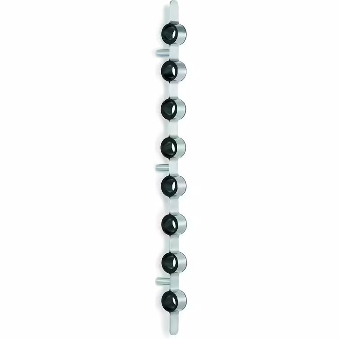 blomus -CIOSO- Wine Bottle Wall Mount in Exclusive Design, Brushed Stainless Steel, Space for 8 Bottles, Exceptional Wine Presentation, High Quality (H / W / D: 74.5 x 3.5 x 7 cm, Stainless Steel, 65193)