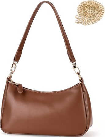 Сумка-клатч WantGor: жіноча сумка-тоут, кросбоді, міні-хобо, екошкіра (коричнева)