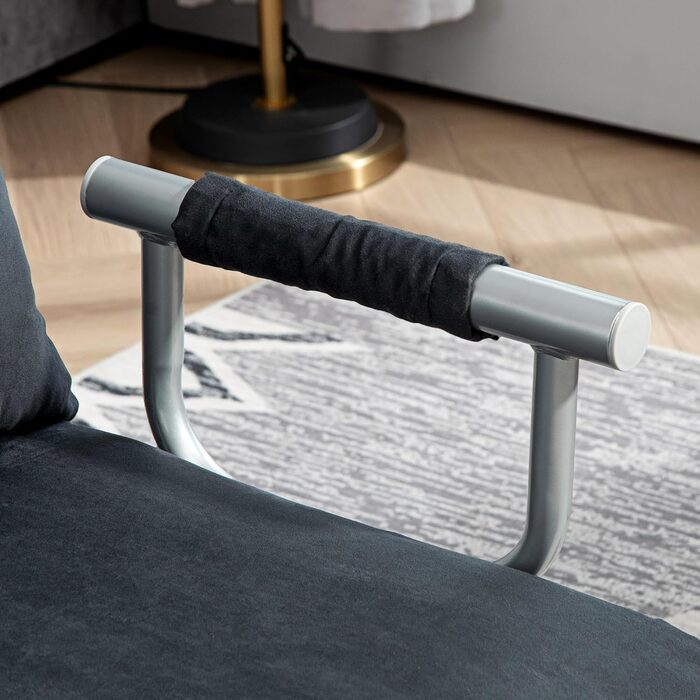 HOMCOM Convertible Sofa Bed with Adjustable Backrest, Throw Pillows, and Armrests