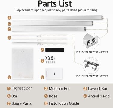Підставка для рушників KES, вільна стоянка, 3 стійки, нержавіюча сталь SUS304, з мармуровою основою, BTH217S3-2 (полірована)
