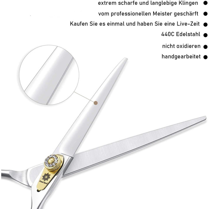 Професійна ножиця для грумінгу собак Dream Reach, 7 дюймів, пряма, з нержавіючої сталі 440C, для собак та котів