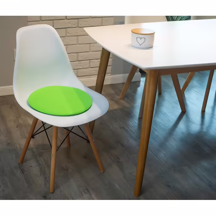 sunnypillow 4-Piece Chair Cushions Made of Felt, Round Cushions Ø 36cm | Seat Cushion for Bench and Chair | Indoor/Outdoor | Chair Cushions Felt Cushions Fur | Green