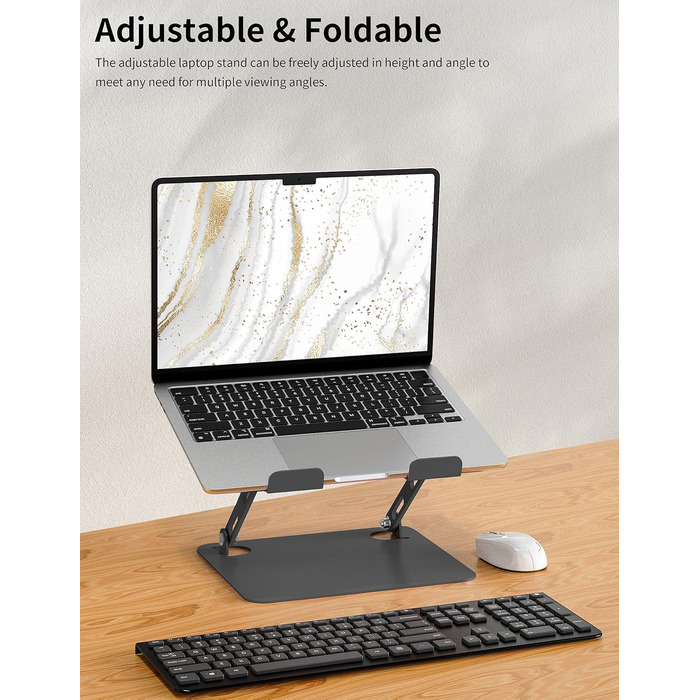 Adjustable Laptop Stand - Portable Riser & Ergonomic Computer Holder - Metal Laptop Mount for 10.6