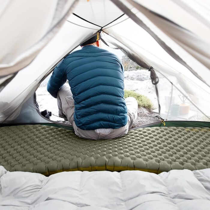 Naturehike килимок для кемпінгу Thermal 3.5R - ультралегкий, 4-сезонний (-6℃), самонадувний з надувною сумкою, високий R-значення, для зими, військовий зелений, прямокутний, XL