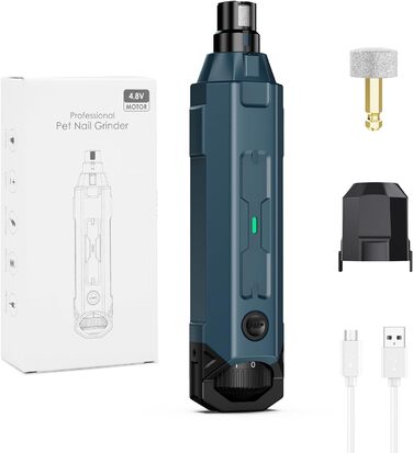 Електричний точилка для кігтів собак LOFICOPER з 6 швидкостями, 2 LED-ліхтариками, 3 портами, тихий для собак маленьких, середніх та великих порід