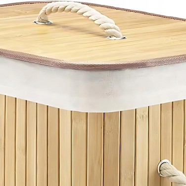 Кошик для білизни та іграшок із бамбука з кришкою, 72 л