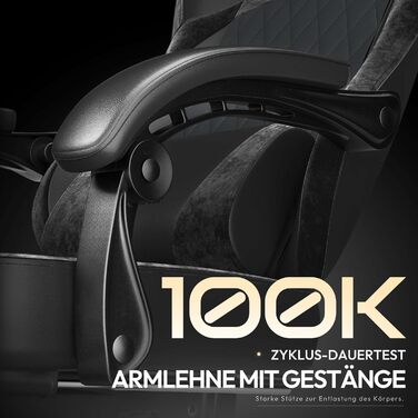 Ігровий крісло Dowinx з PU-шкіри, ергономічний дизайн, масаж, підтримка попереку, до 150 кг (Чорний)