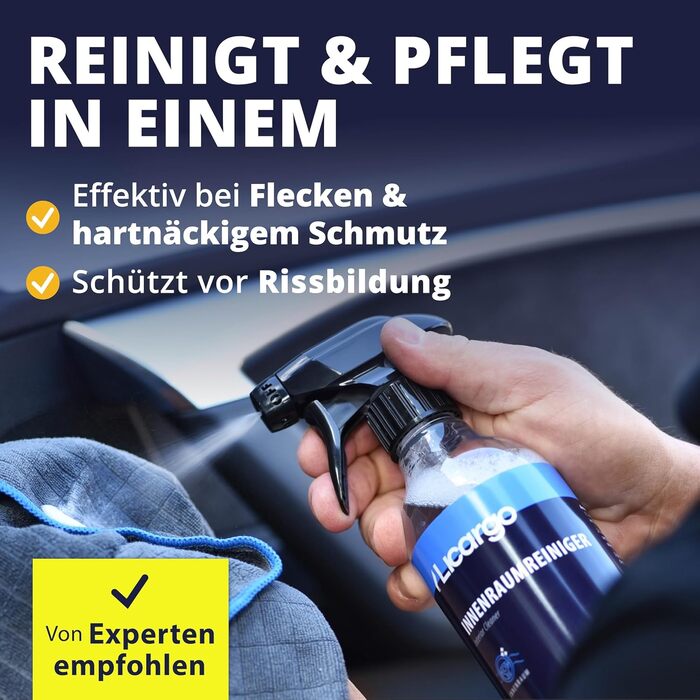 Набір для чищення екранів LICARGO 300 мл: без розводів, з мікрофіброю - для TV, моніторів, ноутбуків, планшетів та телефонів (входить: очищувач екрану + очищувач салону + 6 серветок)