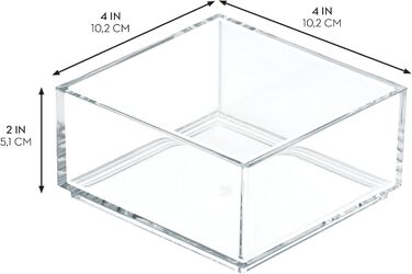 iDesign Drawer Storage Box for Bathroom or Kitchen, Very Small Drawer Organizer in BPA-Free Plastic, Stackable Makeup Storage for Cosmetics, Transparent