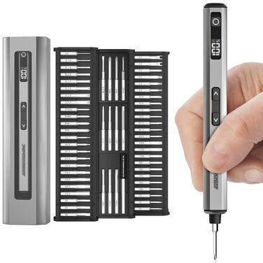 ARROWMAX Міні електричний шуруповерт 60 в 1, прецизійний набір з бітами, 5 режимів крутного моменту, для ремонту телефонів, DIY, годинників, ноутбуків (SES Nano)