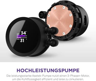 NZXT Kraken 2023: Рідинний кулер для ЦП AIO 280мм з LCD-дисплеєм - Чорний