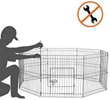 Клітка для цуценят Yaheetech 8-секційна з воротами, 61x61 см, для собак, котів, кроликів