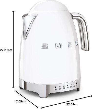 Smeg KLF04WHEU Kettle, 2400W, 1.7 liters, White